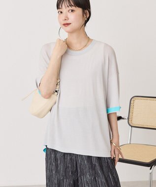 AMERICAN HOLIC 配色コクーンシルエットニット Light Gray