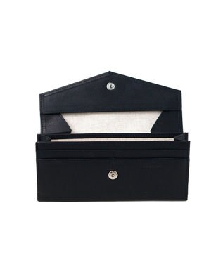 FOLNA RD ソフトレザー・ホイルレザー エンべロープ長財布 ブラック