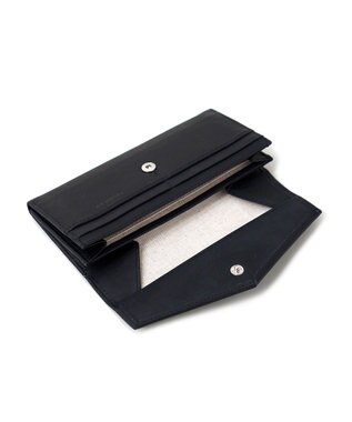 FOLNA RD ソフトレザー・ホイルレザー エンべロープ長財布 ブラック