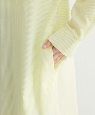 Green Parks ＵＶカットシャツワンピース Stripe Yellow