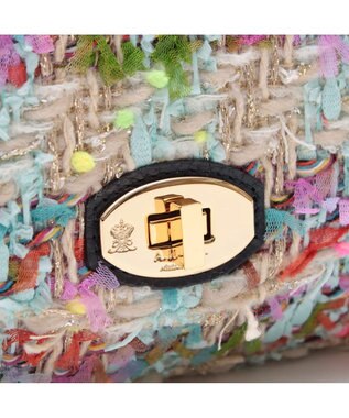 A.D.M.J. ファンシーツイードクラッチショルダー BLUE MULTI/NAVY