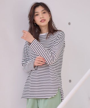 ANY テールロングTシャツ ボーダー