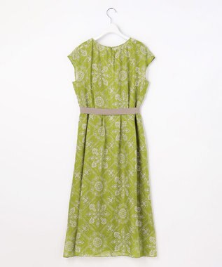 自由区 S 【カタログ掲載】ロータスタイルプリント ワンピース ピスタチオ
