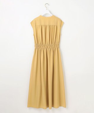ANY SIS L 【洗える】フロントボタンギャザー ワンピース マスタード
