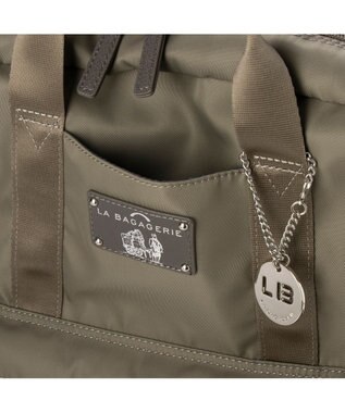 LA BAGAGERIE 10ポケット持ち手付きリュック Lサイズ グレージュ
