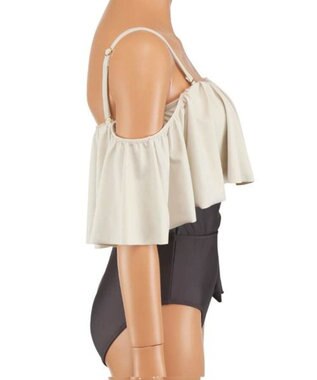 San-ai Resort（三愛水着楽園） 【SALE】ワコール定番商品カップ使用GHIカップの大きなお胸に対応【グラマラスフィット】ワイヤー水着　9D-M　【San-ai Resort（サンアイリゾート）】 ホワイト×ブラウン