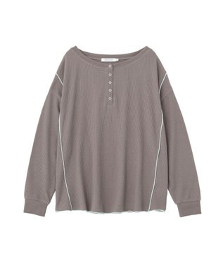 AMERICAN HOLIC 【選べる丈】ヘンリーネックワッフルメロープルオーバー Charcoal Gray