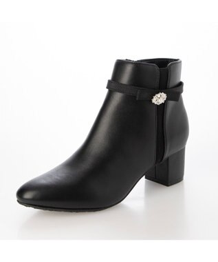 ing <Pitti>4WAYファービジューリボンベルトショートブーツ ブラック