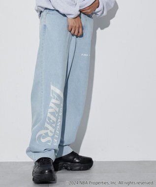WEGO 【ユニセックス着用ITEM】別注NBAデニムパンツ デニム淡色