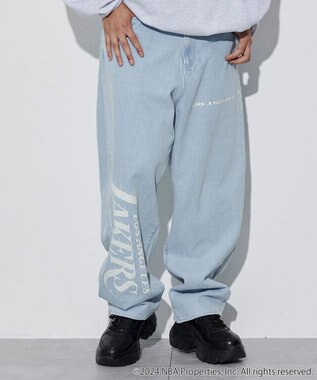 WEGO 【ユニセックス着用ITEM】別注NBAデニムパンツ デニム淡色