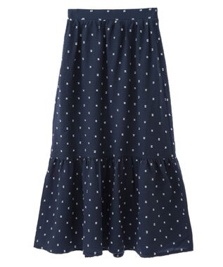 earth music&ecology ドットドビーフレアスカート Navy