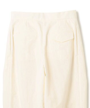 BEIGE， 【洗える】CROCUS / カービーシルエットタックパンツ Ecru