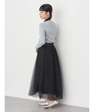 earth music&ecology ランダムリブパールニットプルオーバー Sax