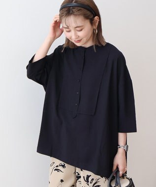 AMERICAN HOLIC 【WEB限定】接触冷感バンドカラーシャツチュニック Black