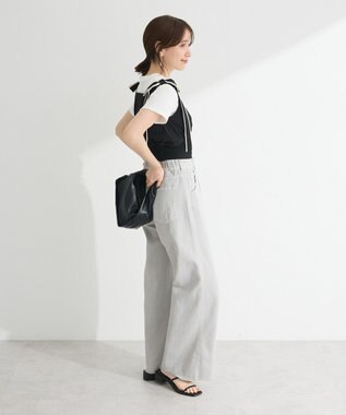 Green Parks ・ｓｗｉｎｇ　ｂｙ　ショルダーリボンノースリーブ Black