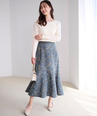 ANY SIS 【ウールブレンドシリーズ】ベースネックリブコンビ ニット アイボリー