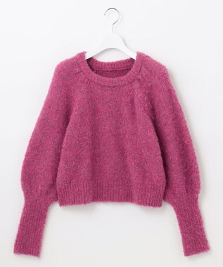 Feroux 【洗える】ブークレーラグラン ニット ローズ系