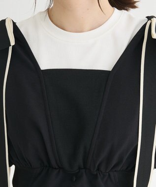 Green Parks ・ｓｗｉｎｇ　ｂｙ　ショルダーリボンノースリーブ Black