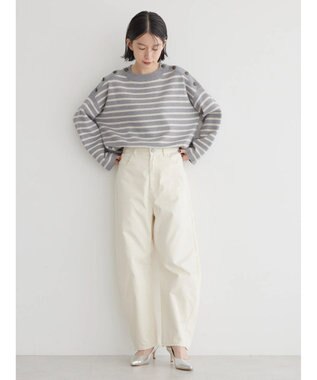 AMERICAN HOLIC バイパチショルダーボタンニットプルオーバー Gray Mixture