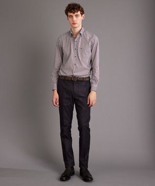 JOSEPH ABBOUD スト レッチストライプシャツ ワイン系1