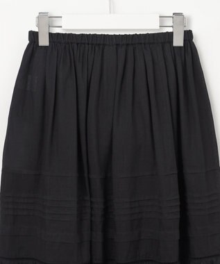 23区 【洗える】ブロドリーダンテル ティアードスカート ブラック系