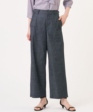 J.PRESS LADIES ソフトシャンブレー ストレートパンツ