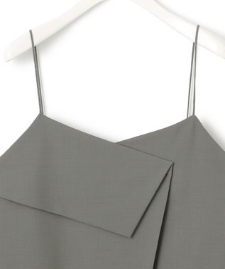 ICB L 【WEB限定・UVカット・洗える】ウール2WAYストレッチ キャミソールブラウス スモークグリーン系