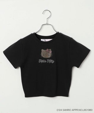 WEGO 【サンリオ】HELLOKITTYコラボラインストーンワンポイントT ブラック
