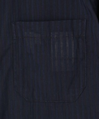 JOSEPH ABBOUD 【キングサイズ・2WAY/】ライトリバーシブルストライプシャツ ネイビー系1