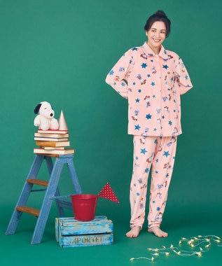 WACOAL ワコール_リラックス＆スリープ パジャマ フリース素材(本体) あったか 長袖 長ズボン PEANUTS スヌーピー レディース FDW463 /ワコール