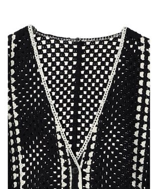 AMERICAN HOLIC クロシェ半袖カーディガン Black