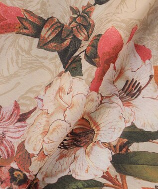 自由区 ボタニカルプリントドロスト パンツ ライトベージュ系