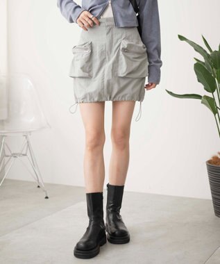 WEGO ナイロンカーゴミニスカパン グレー