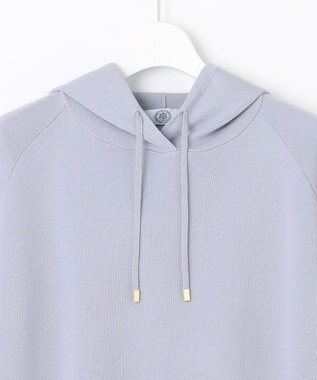 J.PRESS LADIES L 【洗える】HOODIE ニット パーカー サックスブルー系