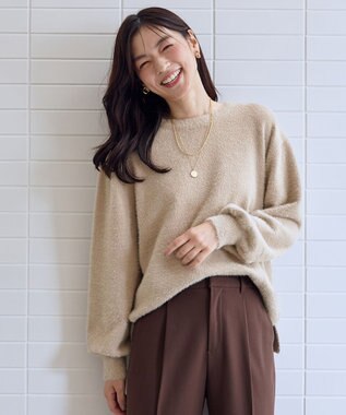 ショートシャギープルオーバーニット