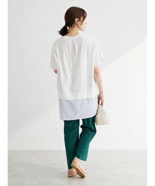 Green Parks 布帛レイヤー半袖チュニック Off White