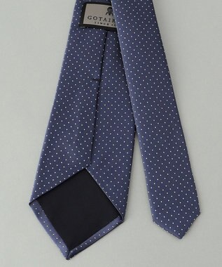GOTAIRIKU 定番【日本製】シルク ネクタイ_ピンドット ブルー系8