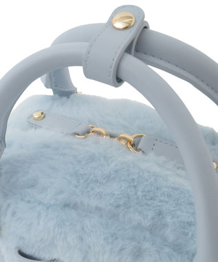 Maison de FLEUR 【限定カラーあり】フェイクファーラウンドバッグ Blue