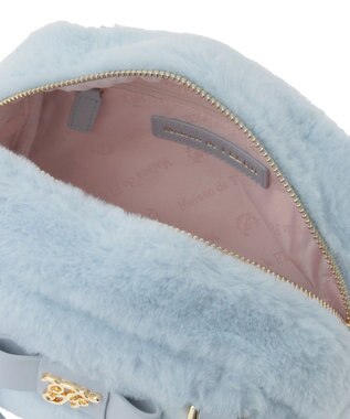 Maison de FLEUR 【限定カラーあり】フェイクファーラウンドバッグ Blue