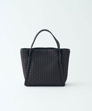 MIYABIYA LAQUOH【撥水加工】篭目柄エンボスボンディングトートL チョコレート