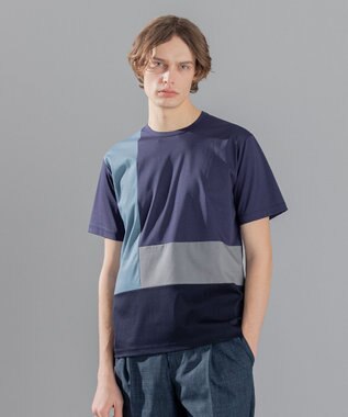 JOSEPH HOMME カラーコットンブロック クルーネックＴシャツ ネイビー系3