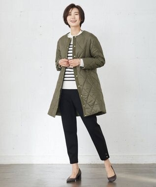 J.PRESS LADIES 【洗える】ミラノリブバスクボーダー ニット アイボリー系1