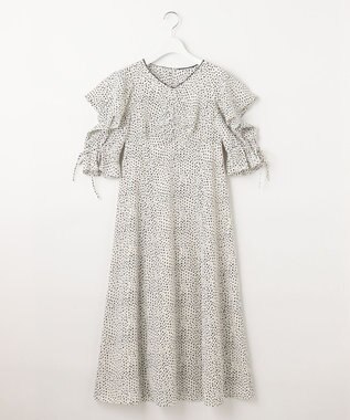 Feroux 【洗える】ショルダーオープンドット ワンピース ホワイト系5