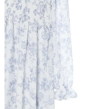 earth music&ecology 隠れバンビ花柄ワンピース Blue