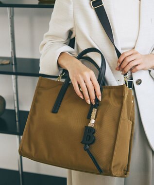 TOPKAPI LEE11月号掲載！【Breath TOPKAPI】撥水 マルチway スクエア A4 トートバッグ / 10ポケット キャメル
