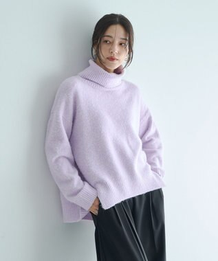 YECCA VECCA スリットタートルネックニット Sax