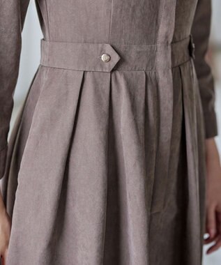 Tiaclasse 【新色追加・洗える】ピーチスキンバンドカラーワンピース モカ