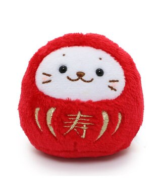 Mother garden しろたん だるま マスコット 《寿赤だるま》 8cm 単品 寿赤