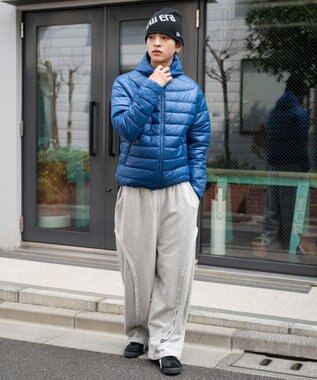 WEGO 【ユニセックス着用ITEM】コンパクトフィットパファーフーディー ブルー