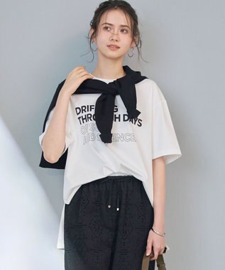 23区 【SLOW/一部店舗限定】ヴィンテージライクジャージー Tシャツ オフホワイト×ブラック